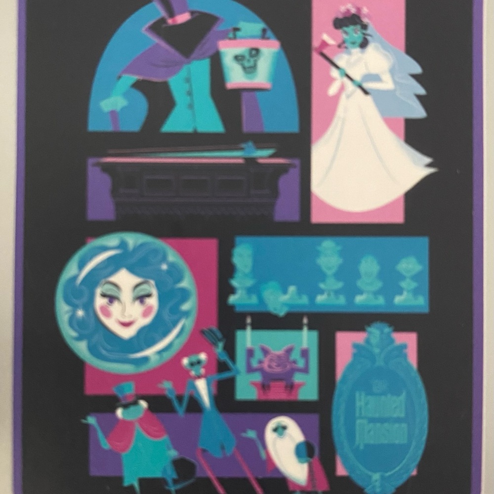 Disney Parks  Haunted Mansion Throw Blanket 50” X 60”  Leota Hitchhiking Ghosts
